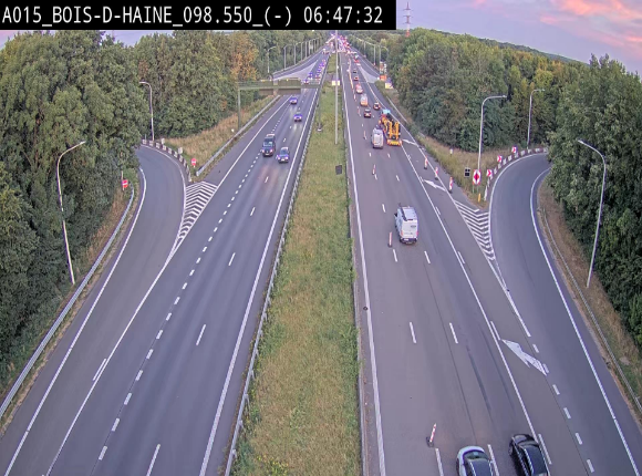 <h2>Webcam autoroute Belgique - Bois d'Haine - E42 - BK 98.6</h2>