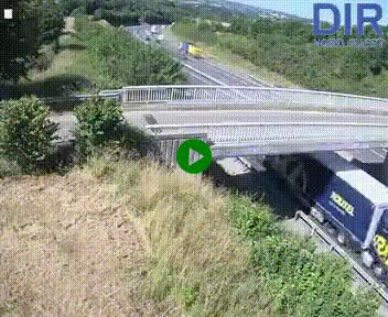 Webcam sur A84 à hauteur de Pont-Farcy, au niveau du pont autoroutier sur la Vire, au sud de Saint-Lô