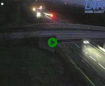 Webcam sur A84 à hauteur de Pont-Farcy, au niveau du pont autoroutier sur la Vire, au sud de Saint-Lô