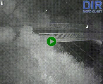 Webcam sur A84 à hauteur de Pont-Farcy, au niveau du pont autoroutier sur la Vire, au sud de Saint-Lô