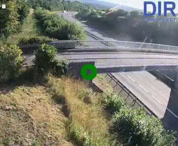 Webcam sur A84 à hauteur de Pont-Farcy, au niveau du pont autoroutier sur la Vire, au sud de Saint-Lô