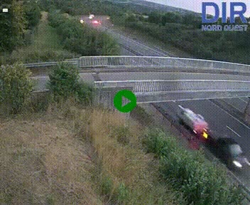 Webcam sur A84 à hauteur de Pont-Farcy, au niveau du pont autoroutier sur la Vire, au sud de Saint-Lô