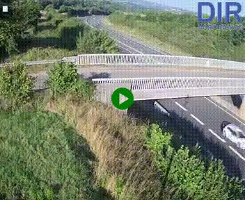Webcam sur A84 à hauteur de Pont-Farcy, au niveau du pont autoroutier sur la Vire, au sud de Saint-Lô