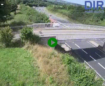 Webcam sur A84 à hauteur de Pont-Farcy, au niveau du pont autoroutier sur la Vire, au sud de Saint-Lô