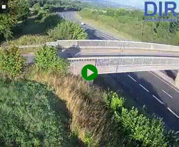 Webcam sur A84 à hauteur de Pont-Farcy, au niveau du pont autoroutier sur la Vire, au sud de Saint-Lô