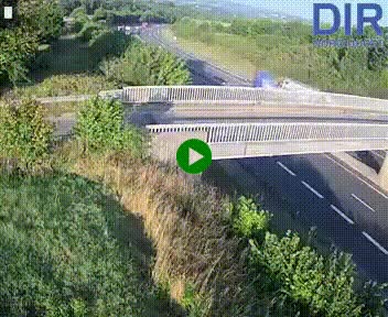 Webcam sur A84 à hauteur de Pont-Farcy, au niveau du pont autoroutier sur la Vire, au sud de Saint-Lô