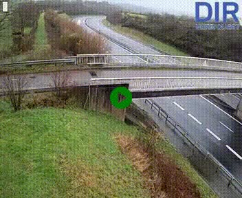 Webcam sur A84 à hauteur de Pont-Farcy, au niveau du pont autoroutier sur la Vire, au sud de Saint-Lô