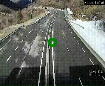 <h2>Webcam L'Hospitalet-près-l'Andorre sur N20, en direction d'Andorre</h2>