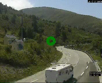 Webcam au carrefour de la croisade, à la jonction entre la N22 et la N320, avant le poste de douane franco-andorrane. Webcam à 1790 mètres d'altitude