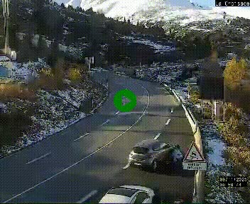 Webcam au carrefour de la croisade, à la jonction entre la N22 et la N320, avant le poste de douane franco-andorrane. Webcam à 1790 mètres d'altitude
