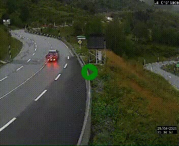 Webcam au carrefour de la croisade, à la jonction entre la N22 et la N320, avant le poste de douane franco-andorrane. Webcam à 1790 mètres d'altitude
