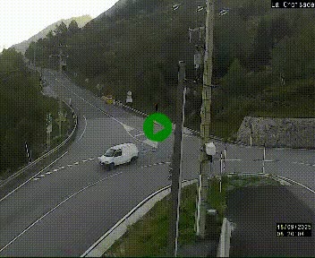 Webcam au carrefour de la croisade, à la jonction entre la N22 et la N320, avant le poste de douane franco-andorrane. Webcam à 1790 mètres d'altitude