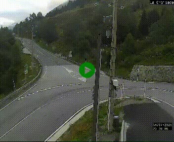 Webcam au carrefour de la croisade, à la jonction entre la N22 et la N320, avant le poste de douane franco-andorrane. Webcam à 1790 mètres d'altitude