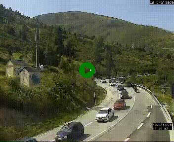 Webcam au carrefour de la croisade, à la jonction entre la N22 et la N320, avant le poste de douane franco-andorrane. Webcam à 1790 mètres d'altitude
