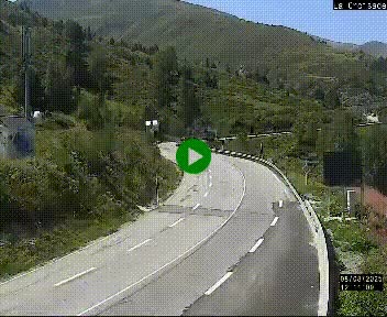 Webcam au carrefour de la croisade, à la jonction entre la N22 et la N320, avant le poste de douane franco-andorrane. Webcam à 1790 mètres d'altitude