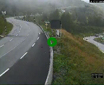 Webcam au carrefour de la croisade, à la jonction entre la N22 et la N320, avant le poste de douane franco-andorrane. Webcam à 1790 mètres d'altitude
