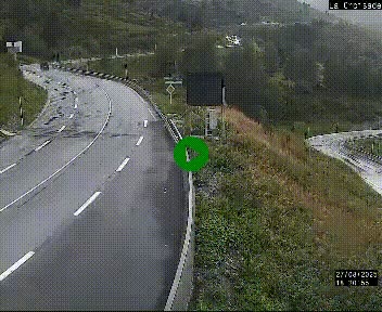 Webcam au carrefour de la croisade, à la jonction entre la N22 et la N320, avant le poste de douane franco-andorrane. Webcam à 1790 mètres d'altitude
