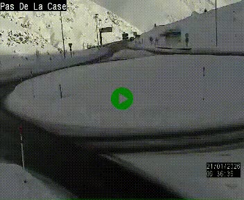 Webcam sur la N22 au niveau du poste frontière entre la France et Andorre à proximité de Pas de la Case à plus de 2000 mètres d'altitude