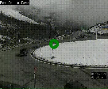 Webcam sur la N22 au niveau du poste frontière entre la France et Andorre à proximité de Pas de la Case à plus de 2000 mètres d'altitude