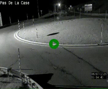 Webcam sur la N22 au niveau du poste frontière entre la France et Andorre à proximité de Pas de la Case à plus de 2000 mètres d'altitude