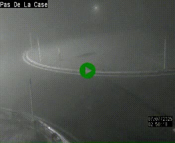 Webcam sur la N22 au niveau du poste frontière entre la France et Andorre à proximité de Pas de la Case à plus de 2000 mètres d'altitude