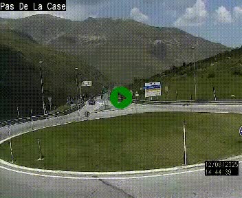 Webcam sur la N22 au niveau du poste frontière entre la France et Andorre à proximité de Pas de la Case à plus de 2000 mètres d'altitude