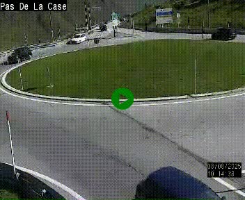 Webcam sur la N22 au niveau du poste frontière entre la France et Andorre à proximité de Pas de la Case à plus de 2000 mètres d'altitude