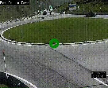 Webcam sur la N22 au niveau du poste frontière entre la France et Andorre à proximité de Pas de la Case à plus de 2000 mètres d'altitude