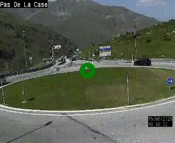 Webcam sur la N22 au niveau du poste frontière entre la France et Andorre à proximité de Pas de la Case à plus de 2000 mètres d'altitude