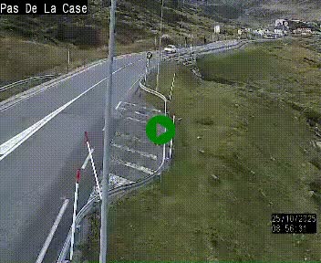 Webcam sur la N22 au niveau du poste frontière entre la France et Andorre à proximité de Pas de la Case à plus de 2000 mètres d'altitude