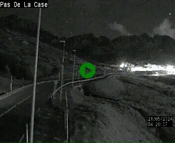 Webcam sur la N22 au niveau du poste frontière entre la France et Andorre à proximité de Pas de la Case à plus de 2000 mètres d'altitude