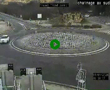 <h2>Webcam au nord d'Ax-les-Thermes au niveau de l'aire de chaînage de la N20. Vue orientée vers les Pyrénées, en direction de Pas de la Case</h2>