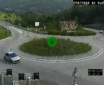 <h2>Webcam au nord d'Ax-les-Thermes au niveau de l'aire de chaînage de la N20. Vue orientée vers les Pyrénées, en direction de Pas de la Case</h2>