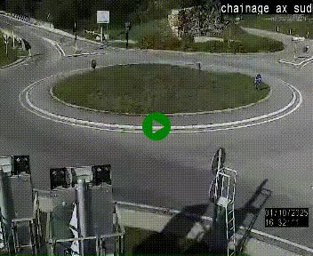 <h2>Webcam au nord d'Ax-les-Thermes au niveau de l'aire de chaînage de la N20. Vue orientée vers les Pyrénées, en direction de Pas de la Case</h2>