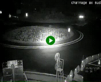 Webcam au nord d'Ax-les-Thermes au niveau de l'aire de chaînage de la N20. Vue orientée vers les Pyrénées, en direction de Pas de la Case