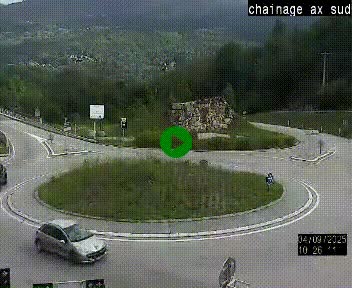 <h2>Webcam au nord d'Ax-les-Thermes au niveau de l'aire de chaînage de la N20. Vue orientée vers les Pyrénées, en direction de Pas de la Case</h2>