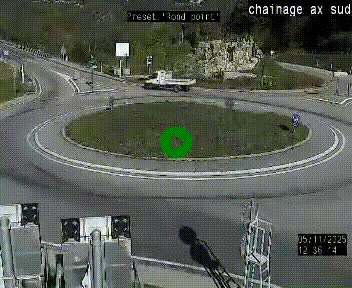 <h2>Webcam au nord d'Ax-les-Thermes au niveau de l'aire de chaînage de la N20. Vue orientée vers les Pyrénées, en direction de Pas de la Case</h2>