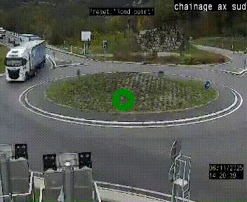 <h2>Webcam au nord d'Ax-les-Thermes au niveau de l'aire de chaînage de la N20. Vue orientée vers les Pyrénées, en direction de Pas de la Case</h2>