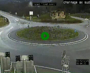 <h2>Webcam au nord d'Ax-les-Thermes au niveau de l'aire de chaînage de la N20. Vue orientée vers les Pyrénées, en direction de Pas de la Case</h2>