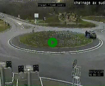 <h2>Webcam au nord d'Ax-les-Thermes au niveau de l'aire de chaînage de la N20. Vue orientée vers les Pyrénées, en direction de Pas de la Case</h2>