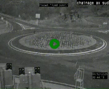 <h2>Webcam au nord d'Ax-les-Thermes au niveau de l'aire de chaînage de la N20. Vue orientée vers les Pyrénées, en direction de Pas de la Case</h2>