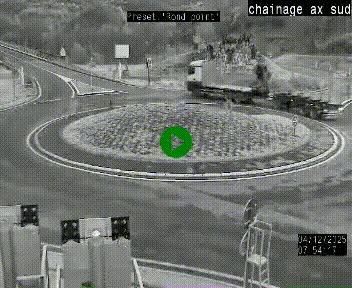 <h2>Webcam au nord d'Ax-les-Thermes au niveau de l'aire de chaînage de la N20. Vue orientée vers les Pyrénées, en direction de Pas de la Case</h2>