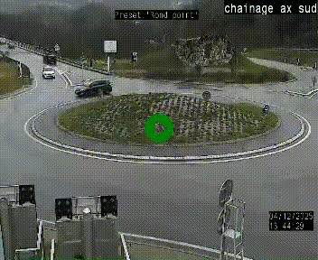 <h2>Webcam au nord d'Ax-les-Thermes au niveau de l'aire de chaînage de la N20. Vue orientée vers les Pyrénées, en direction de Pas de la Case</h2>