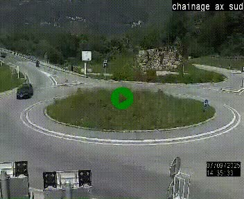 <h2>Webcam au nord d'Ax-les-Thermes au niveau de l'aire de chaînage de la N20. Vue orientée vers les Pyrénées, en direction de Pas de la Case</h2>