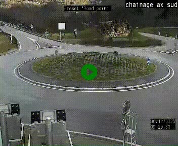 <h2>Webcam au nord d'Ax-les-Thermes au niveau de l'aire de chaînage de la N20. Vue orientée vers les Pyrénées, en direction de Pas de la Case</h2>