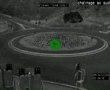 <h2>Webcam au nord d'Ax-les-Thermes au niveau de l'aire de chaînage de la N20. Vue orientée vers les Pyrénées, en direction de Pas de la Case</h2>