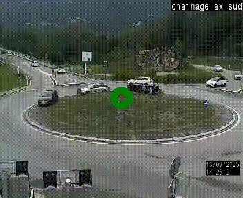 <h2>Webcam au nord d'Ax-les-Thermes au niveau de l'aire de chaînage de la N20. Vue orientée vers les Pyrénées, en direction de Pas de la Case</h2>