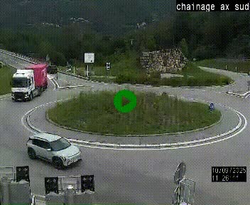 <h2>Webcam au nord d'Ax-les-Thermes au niveau de l'aire de chaînage de la N20. Vue orientée vers les Pyrénées, en direction de Pas de la Case</h2>
