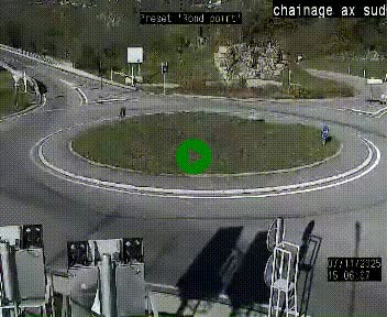 <h2>Webcam au nord d'Ax-les-Thermes au niveau de l'aire de chaînage de la N20. Vue orientée vers les Pyrénées, en direction de Pas de la Case</h2>