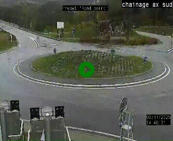 <h2>Webcam au nord d'Ax-les-Thermes au niveau de l'aire de chaînage de la N20. Vue orientée vers les Pyrénées, en direction de Pas de la Case</h2>